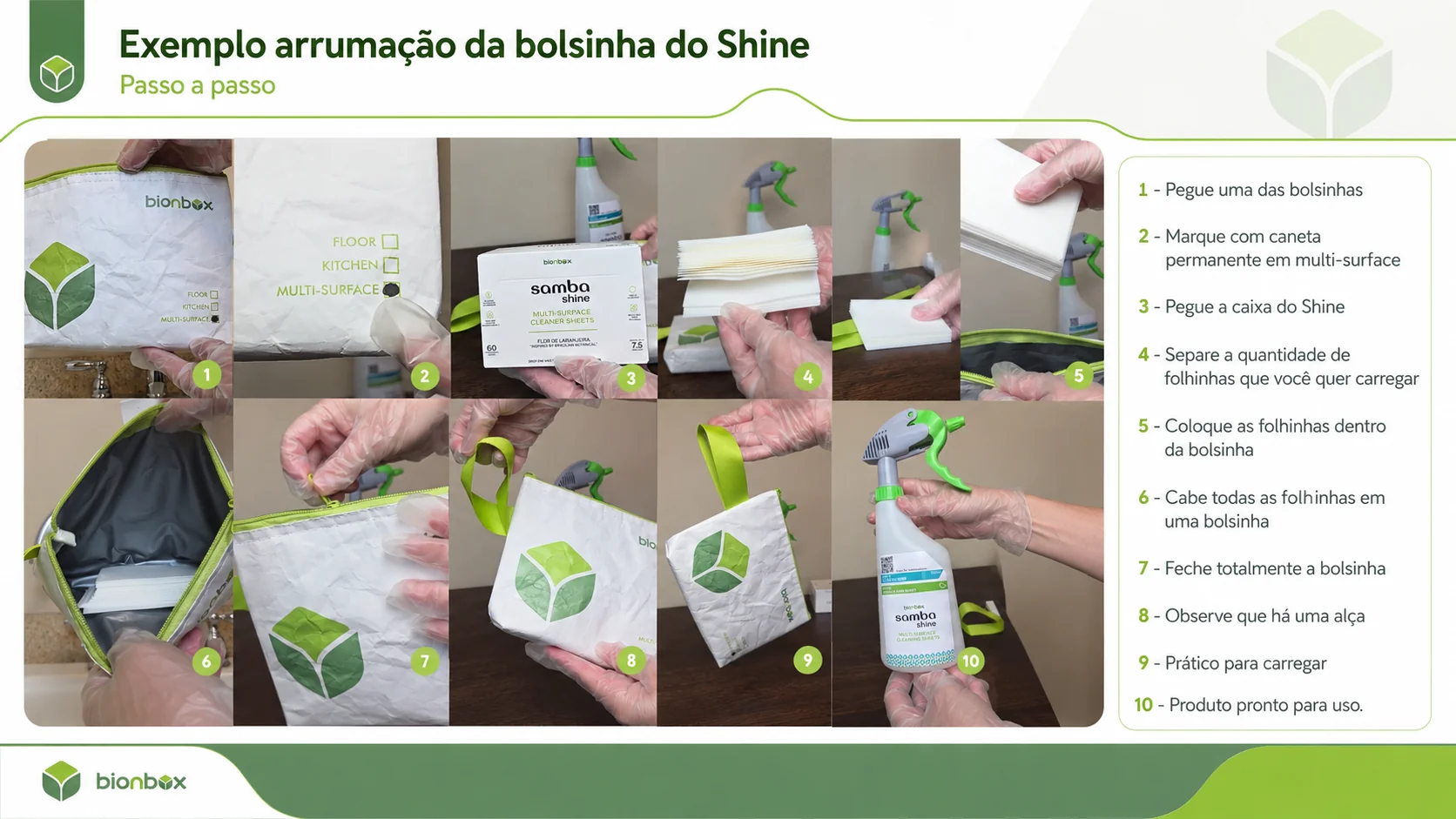 Organização da Bag – Samba Shine